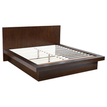 Load image into Gallery viewer, Jessica Eastern King &amp; Queen Platform Bed with Rail Seating Cappuccino
