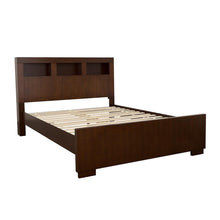 Load image into Gallery viewer, Jessica California King, E.king, &amp; Queen Bed with Storage Headboard Cappuccino
