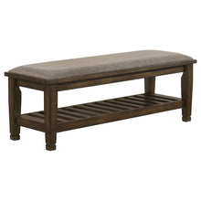 Load image into Gallery viewer, Franco Bench with Lower Shelf Beige and Burnished Oak image
