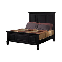 Load image into Gallery viewer, Sandy Beach Queen &amp; E.King Panel Bed with High Headboard Black &amp; White
