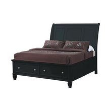 Load image into Gallery viewer, Sandy Beach Queen Storage Sleigh Bed Black image
