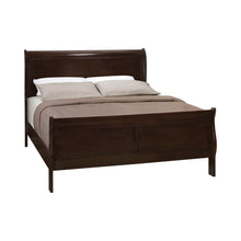 Load image into Gallery viewer, Louis Philippe Eastern King &amp; Queen Panel Sleigh Bed Cappuccino
