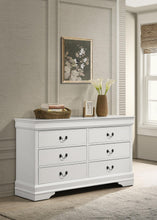 Load image into Gallery viewer, Louis Philippe 6-drawer Dresser White
