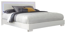 Load image into Gallery viewer, Felicity California King Panel Bed with LED Lighting Glossy White image
