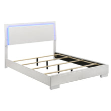 Load image into Gallery viewer, Felicity Eastern King, Queen, &amp; Cal.King Panel Bed with LED Lighting Glossy White
