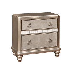 Bling Game 2-drawer Nightstand Metallic Platinum image