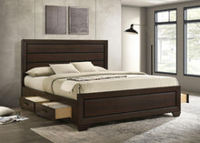 Load image into Gallery viewer, Kauffman California King, Eastren king, &amp; Queen Storage Bed Dark Cocoa
