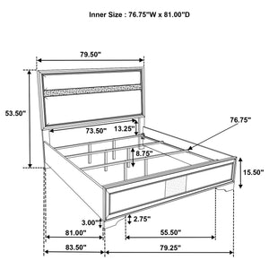 Miranda California King, E.King, Queen, Full, & Twin Bed Black & White
