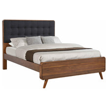 Load image into Gallery viewer, Robyn California King Bed with Upholstered Headboard Dark Walnut image
