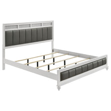 Load image into Gallery viewer, Barzini California King, E.King, &amp; Queen Upholstered Panel Bed White
