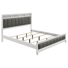 Load image into Gallery viewer, Barzini California King, E.King, &amp; Queen Upholstered Panel Bed White

