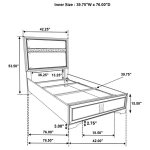 Miranda California King, E.King, Queen, Full, & Twin Bed Black & White