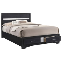 Load image into Gallery viewer, Miranda Eastern King 2-drawer Storage Bed Black image
