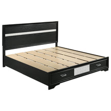 Load image into Gallery viewer, Miranda California King. E.King, &amp; Queen 2-drawer Storage Bed Black &amp; White
