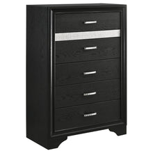 Load image into Gallery viewer, Miranda 5-drawer Chest Black and Rhinestone
