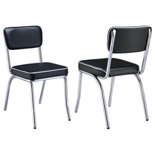 Load image into Gallery viewer, Retro Open Back Side Chairs Black and Chrome (Set of 2) image
