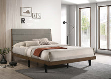 Load image into Gallery viewer, Mays Upholstered Platform Bed Walnut Brown and Grey
