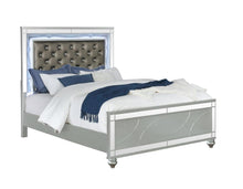 Load image into Gallery viewer, Gunnison California King Panel Bed with LED Lighting Silver Metallic image
