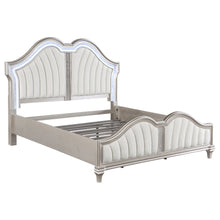 Load image into Gallery viewer, Evangeline Tufted Upholstered Platform Bed Ivory and Silver Oak image
