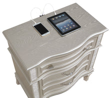 Load image into Gallery viewer, Evangeline 3-drawer Nightstand Silver Oak
