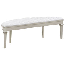 Load image into Gallery viewer, Evangeline Upholstered Demilune Bench Ivory and Silver Oak
