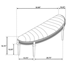 Load image into Gallery viewer, Evangeline Upholstered Demilune Bench Ivory and Silver Oak
