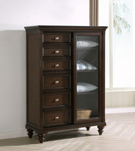 Load image into Gallery viewer, Andover 6-drawer Tempered Glass Door Chest Dark Oak
