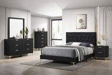 Load image into Gallery viewer, Kendall Tufted Panel Bedroom Set Black and Gold
