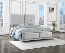 Load image into Gallery viewer, Larue Upholstered Tufted Panel Bed Silver
