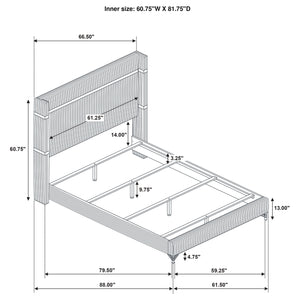 Lucia Eastern King & Queen Bed Beige & Grey
