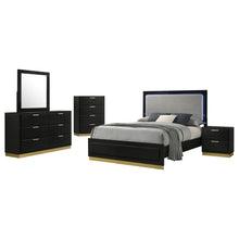 Load image into Gallery viewer, Caraway 4 Pc &amp; Pc E.King, Cal.King, &amp; Queen Bedroom Set Black &amp; White
