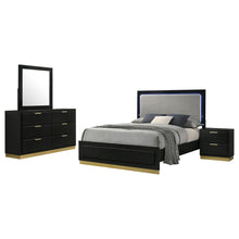 Load image into Gallery viewer, Caraway 4 Pc &amp; Pc E.King, Cal.King, &amp; Queen Bedroom Set Black &amp; White

