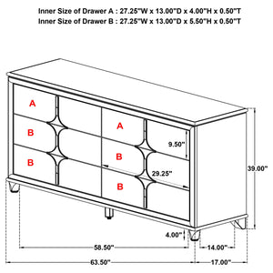 Olivia 5 Pc Bedroom Set