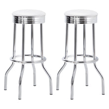 Load image into Gallery viewer, Theodore Upholstered Top Bar Stools White and Chrome (Set of 2) image
