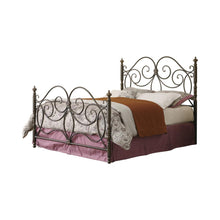 Load image into Gallery viewer, London Eastern King Metal Scroll Bed Dark Bronze image
