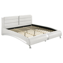 Load image into Gallery viewer, Jeremaine California King, E.King, &amp; Queen Upholstered Bed White
