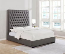 Load image into Gallery viewer, Camille Tall Tufted California King Bed Grey image
