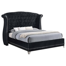 Load image into Gallery viewer, Barzini California King, E.King, &amp; Queen Tufted Upholstered Bed Black
