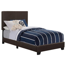 Load image into Gallery viewer, Dorian Upholstered Twin Bed Brown image
