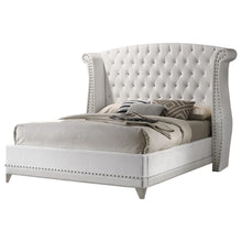 Load image into Gallery viewer, Barzini California King, Eking, &amp; Queen Wingback Tufted Bed White
