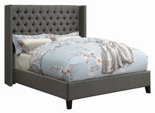 Load image into Gallery viewer, Bancroft Demi-wing Upholstered California King, E.King, Queen &amp; Full Bed Grey
