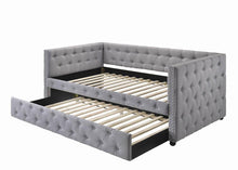 Load image into Gallery viewer, Mockern Tufted Upholstered Daybed with Trundle Grey
