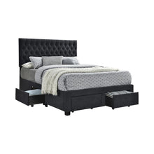 Load image into Gallery viewer, Soledad Queen 4-drawer Button Tufted Storage Bed Charcoal image
