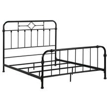 Load image into Gallery viewer, Packlan Eastern King Metal Panel Bed Matte Black image
