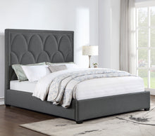 Load image into Gallery viewer, Bowfield Upholstered Bed with Nailhead Trim Charcoal
