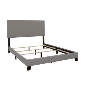 Boyd California King, King, & Queen Upholstered Bed with Nailhead Trim Charcoal & Grey
