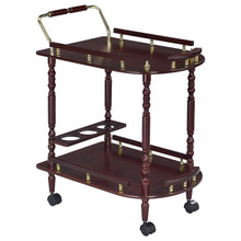 Load image into Gallery viewer, Palmer 2-tier Serving Cart Merlot and Brass image

