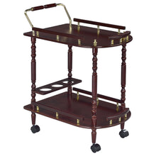 Load image into Gallery viewer, Palmer 2-tier Serving Cart Merlot and Brass
