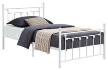 Load image into Gallery viewer, Canon Twin Metal Slatted Headboard Platform Bed - White image
