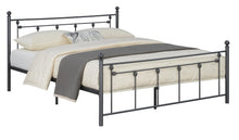 Load image into Gallery viewer, Canon Queen Metal Slatted Headboard Platform Bed - Gunmetal image
